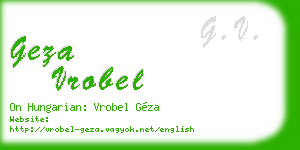 geza vrobel business card